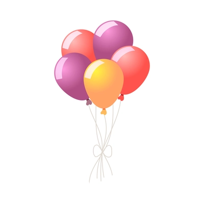 Bunch of colorful balloons 3d isometric vector illustration