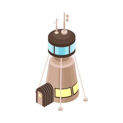 Mars colonization space base building isometric icon vector illustration