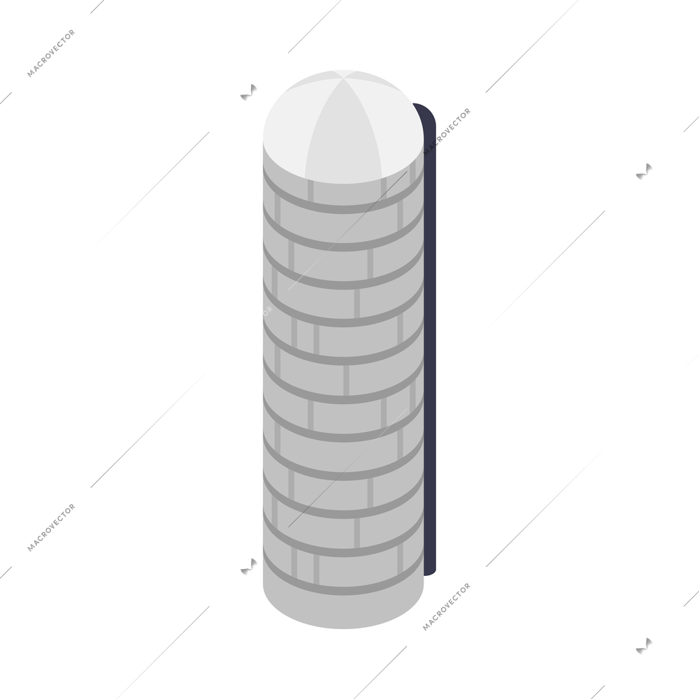 Stone farm building isometric icon 3d vector illustration