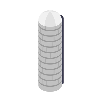 Stone farm building isometric icon 3d vector illustration