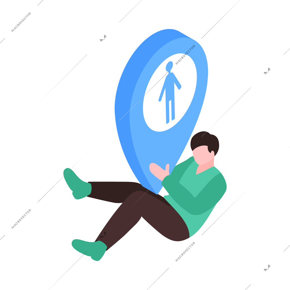 Car sharing isometric icon with male human character vector illustration