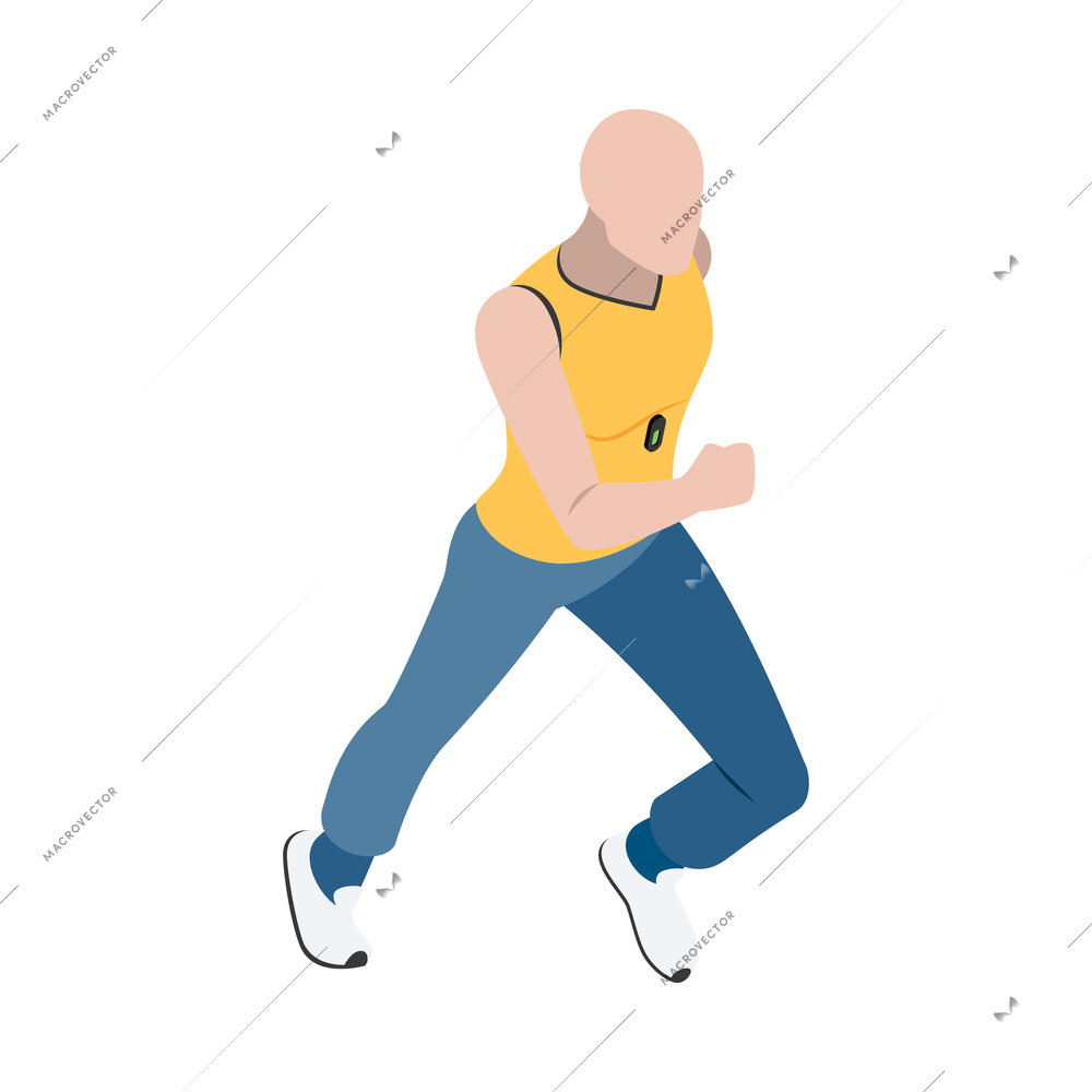 Wearable technology clothes isometric icon with man wearing smart sport shirt vector illustration