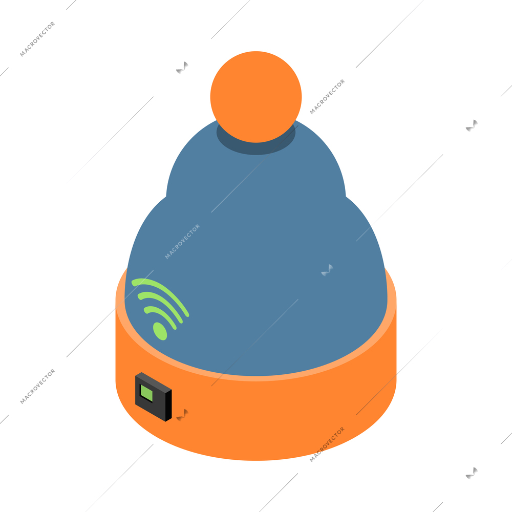 Wearable technology smart hat isometric icon 3d vector illustration