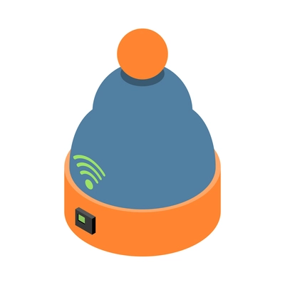 Wearable technology smart hat isometric icon 3d vector illustration