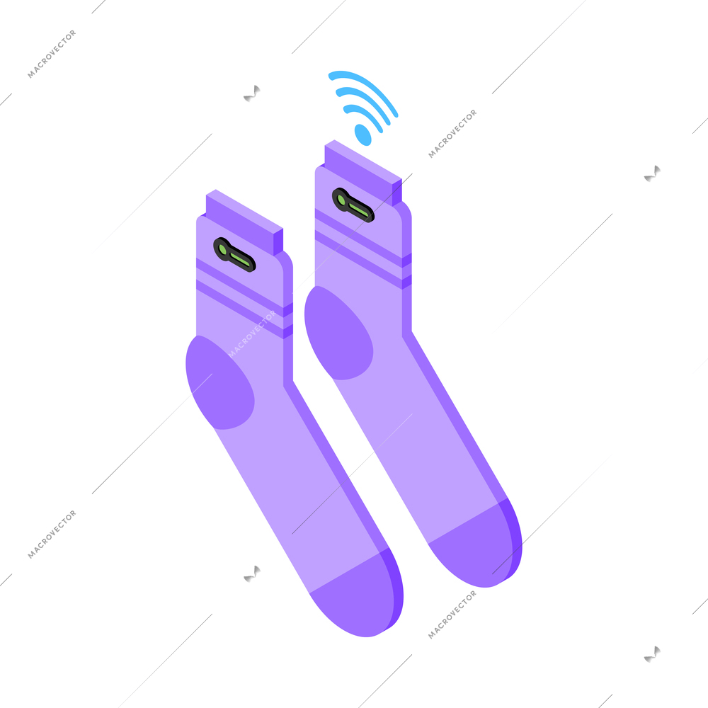 Wearable technology smart socks isometric icon 3d vector illustration
