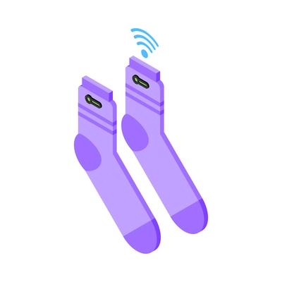 Wearable technology smart socks isometric icon 3d vector illustration