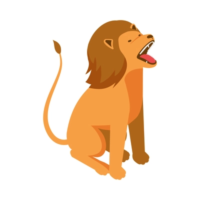 Isometric lion on white background 3d vector illustration