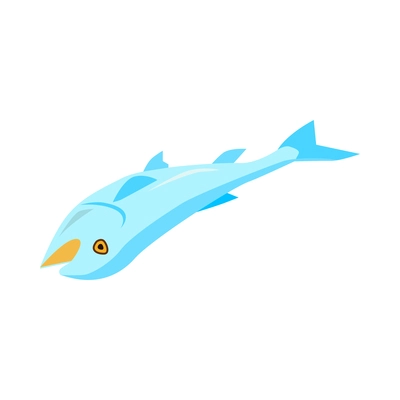 Ecology planet pollution isometric icon with dead fish 3d vector illustration