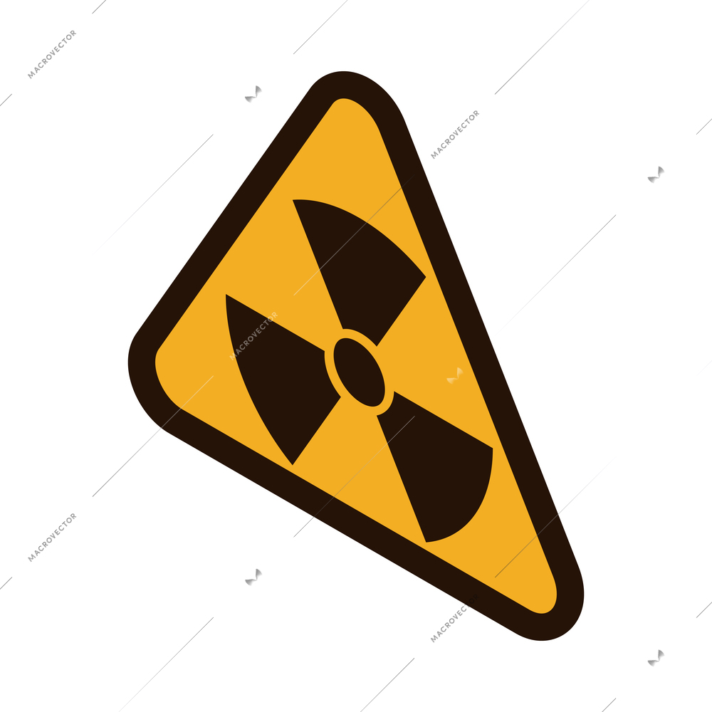 Radiation hazard sign isometric icon vector illustration