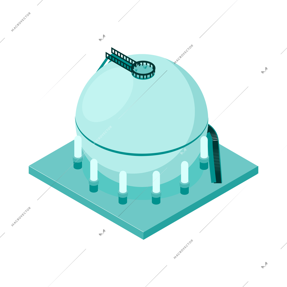 Oil storage reservoir isometric icon 3d vector illustration