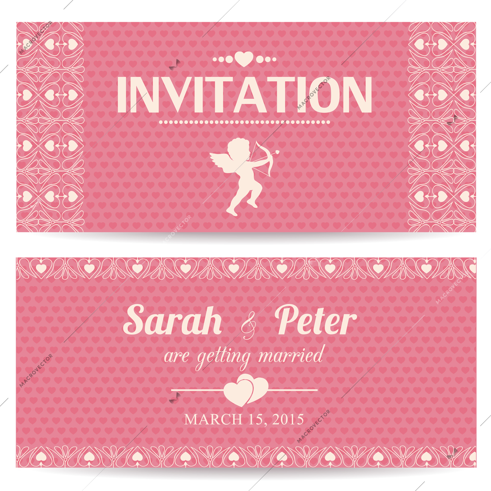 Valentine day romantic invitation card or postcard vector illustration