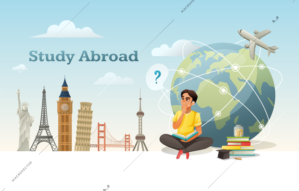 Global Education Student Exchange Cartoon Background Vector Illustration 108741 | Macrovector Global Education Student Exchange Cartoon Background Vector Illustration 108741 | Macrovector