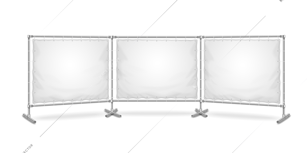 Realistic blank white press wall mockup vector illustration