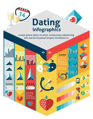 Dating infographics set with relationships love and romance design elements and charts vector illustration