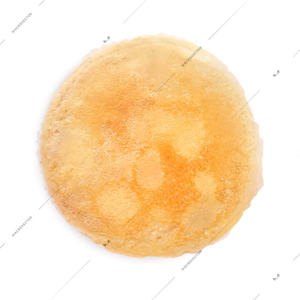 Maslenitsa realistic design concept with golden fried pancake on white background vector illustration