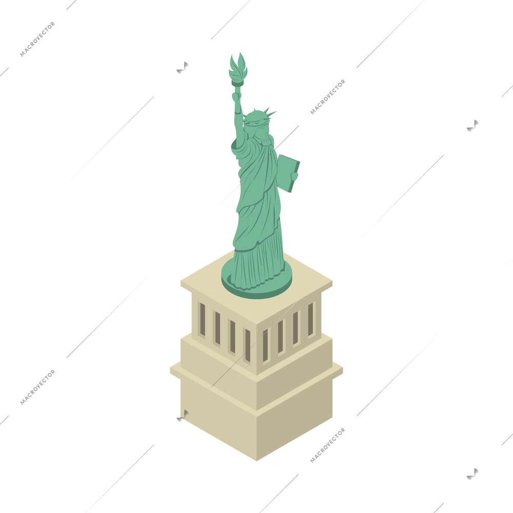 World landmarks isometric composition with isolated image of famous ancient historic building vector illustration