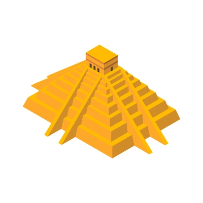 World landmarks isometric composition with isolated image of famous ancient historic building vector illustration