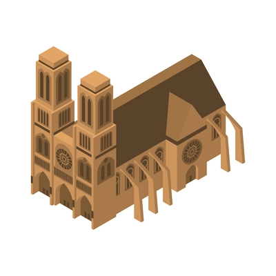 World landmarks isometric composition with isolated image of famous ancient historic building vector illustration