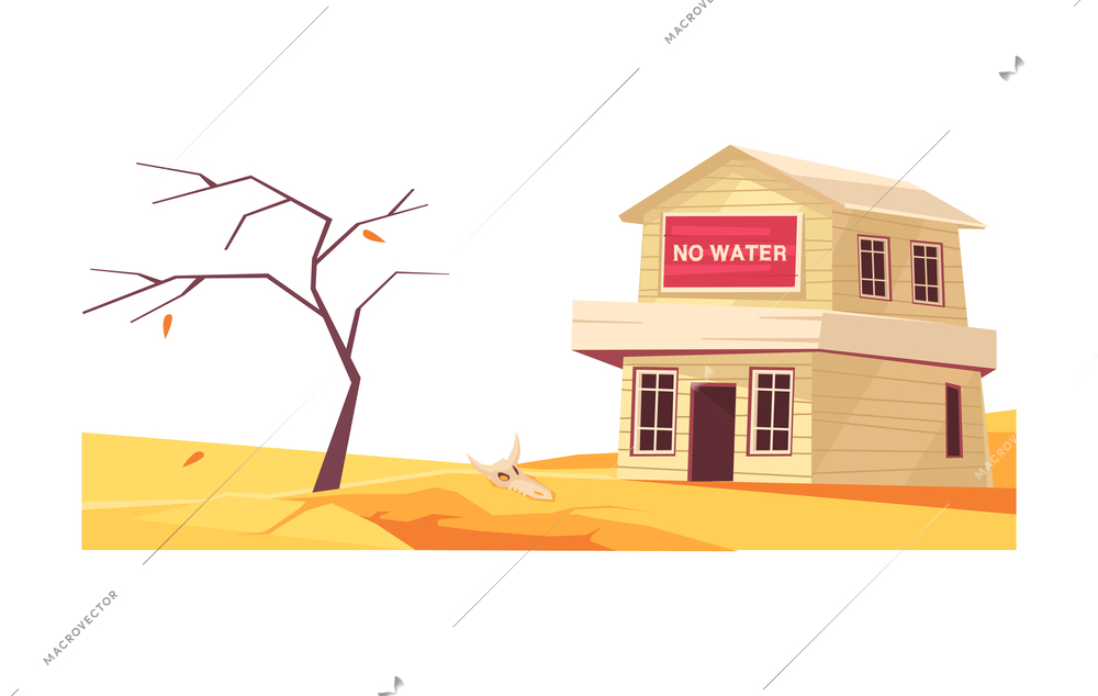 Natural disasters composition with view of living house being damaged by elemental calamity vector illustration