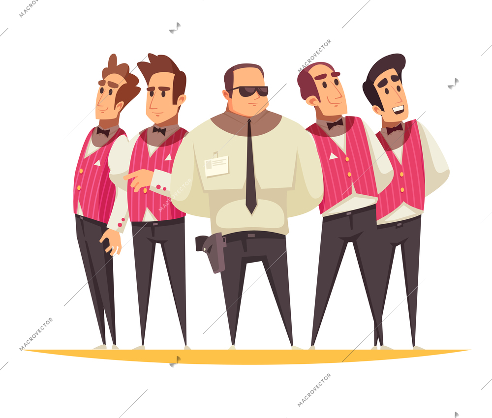 Casino composition with cartoon style human characters on blank background vector illustration