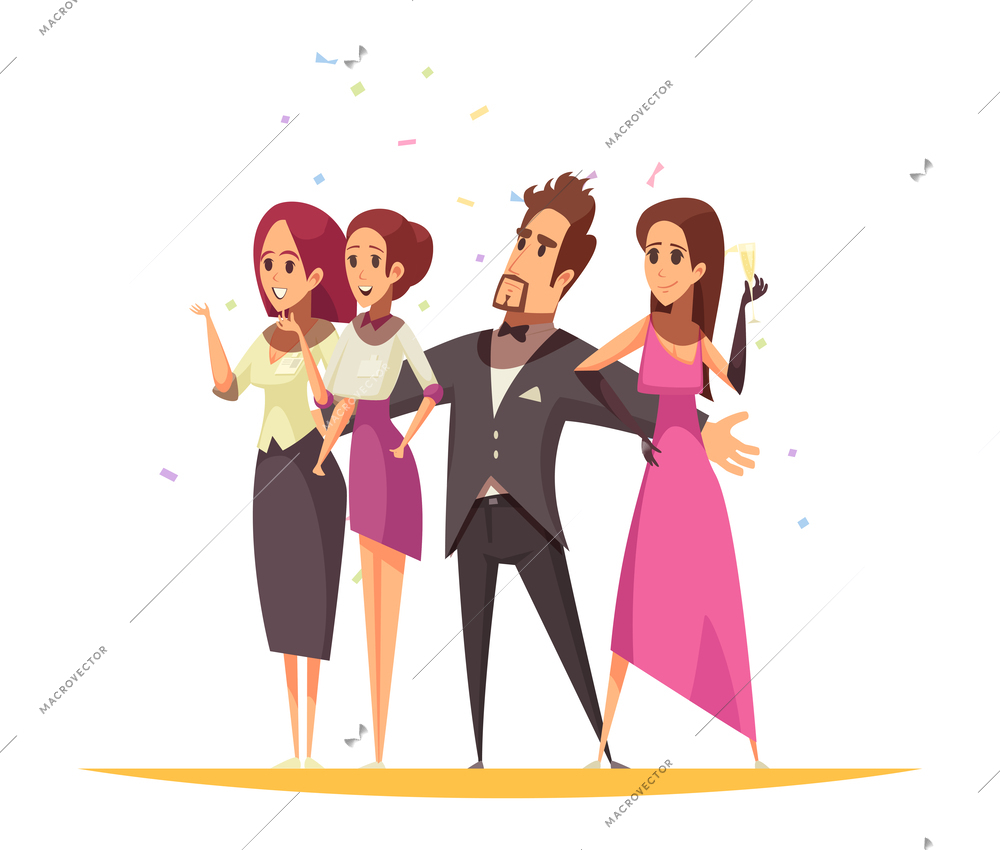 Casino composition with cartoon style human characters on blank background vector illustration