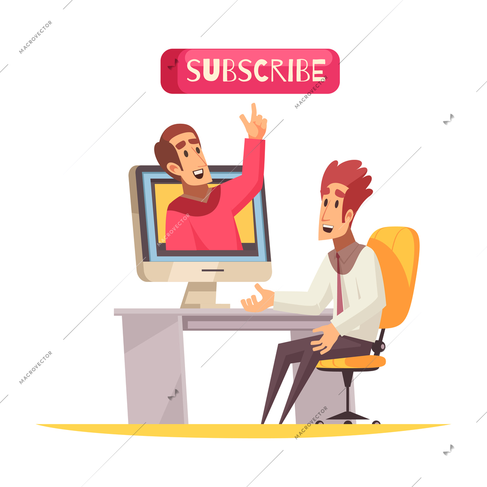 Blogger composition with doodle style human characters recording broadcasts with text captions vector illustration