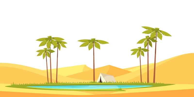 Desert composition with horizontal landscape view of natural dry sands vector illustration