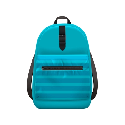 Realistic school backpack elegant composition with isolated image of stylish book bag for college student vector illustration