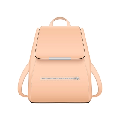 Realistic school backpack elegant composition with isolated image of stylish book bag for college student vector illustration