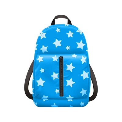 Realistic school backpack elegant composition with isolated image of stylish book bag for college student vector illustration