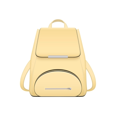 Realistic school backpack elegant composition with isolated image of stylish book bag for college student vector illustration