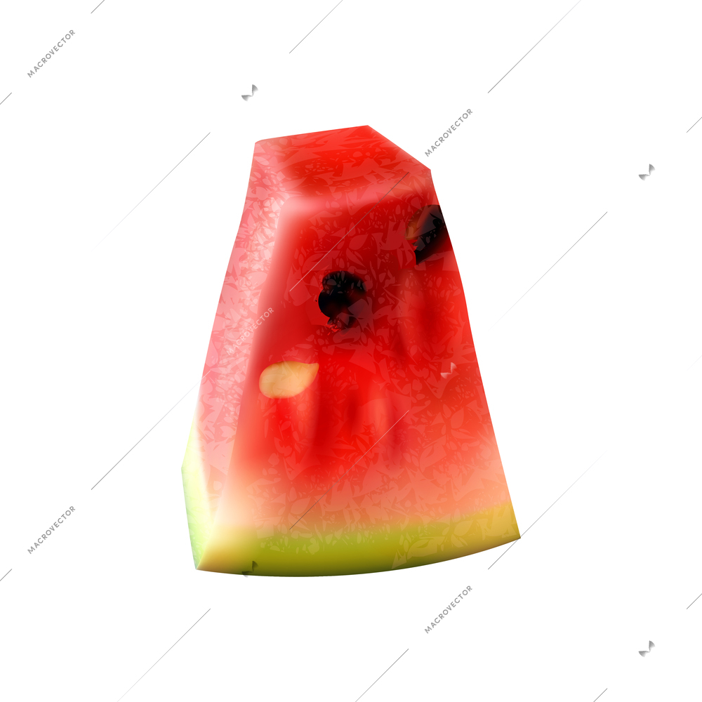 Realistic watermelon composition with isolated fruit berry image on blank background vector illustration