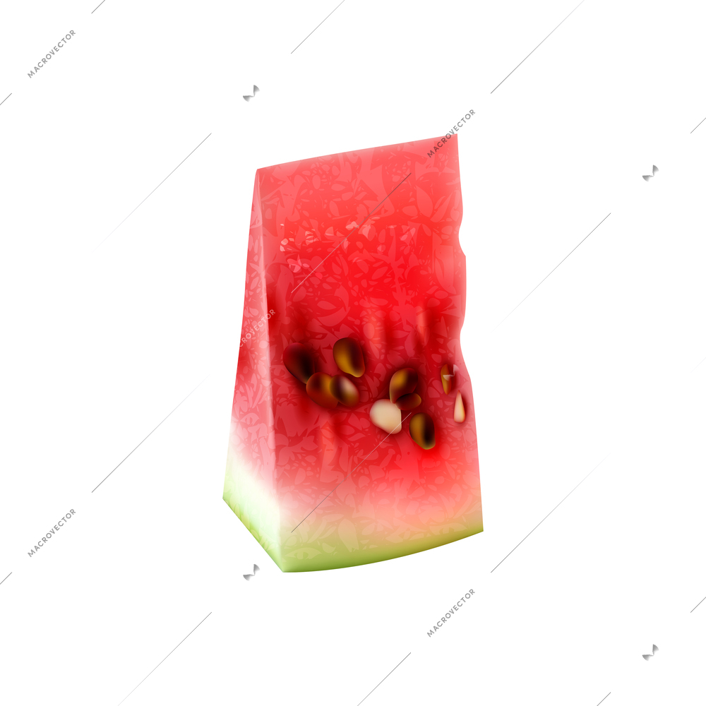 Realistic watermelon composition with isolated fruit berry image on blank background vector illustration