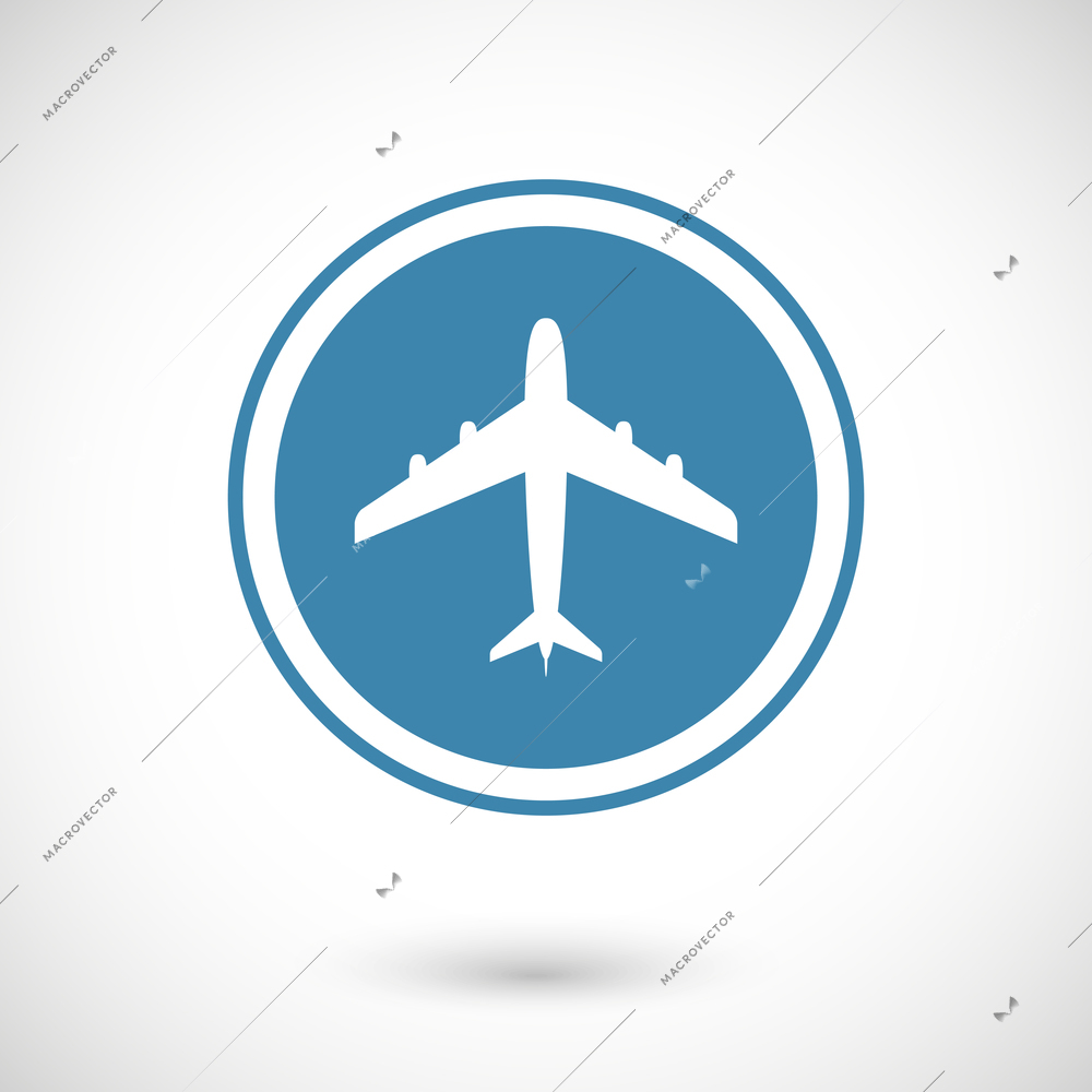 Plane and travel icon isolated vector illustration