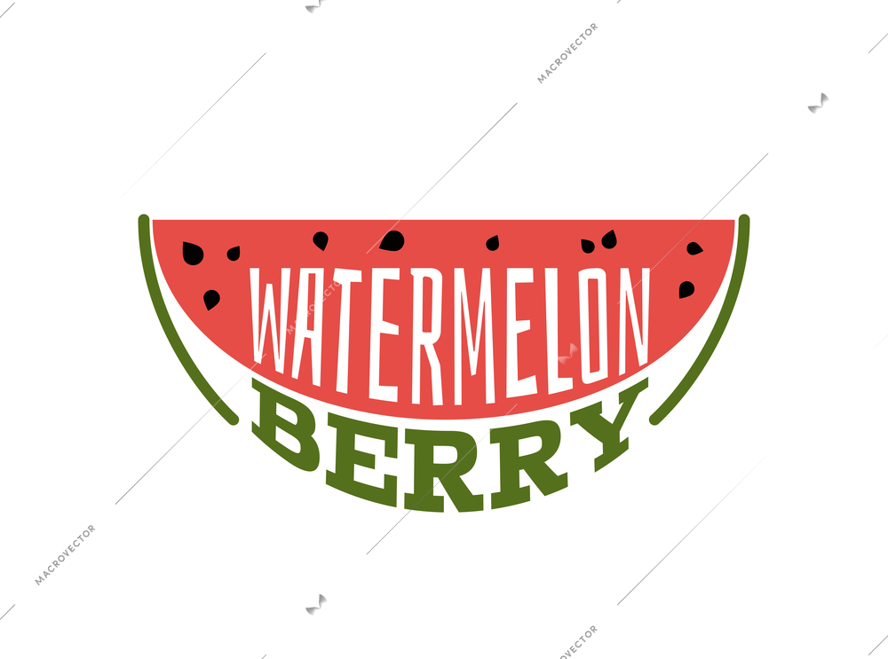 Realistic watermelon composition with isolated fruit berry image on blank background vector illustration