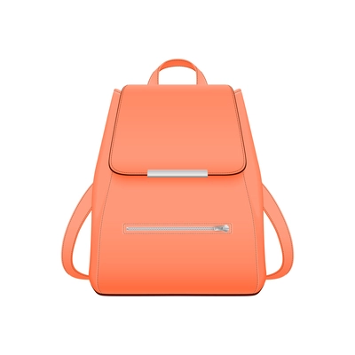 Realistic school backpack elegant composition with isolated image of stylish book bag for college student vector illustration