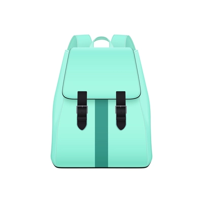 Realistic school backpack elegant composition with isolated image of stylish book bag for college student vector illustration