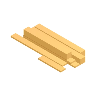 Construction materials isometric composition with hardware and building supplies on blank background vector illustration