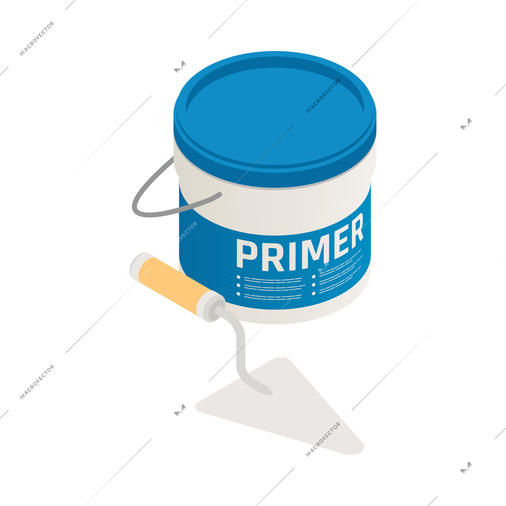 Construction materials isometric composition with hardware and building supplies on blank background vector illustration