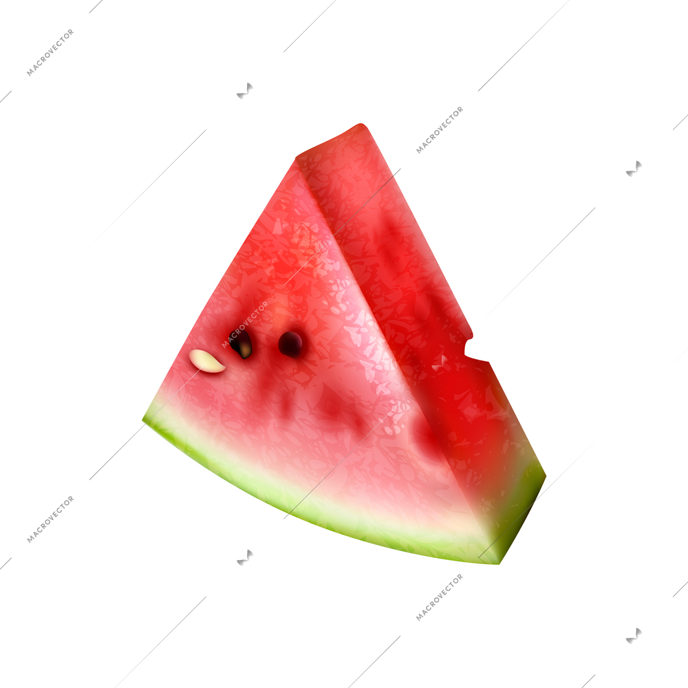 Realistic watermelon composition with isolated fruit berry image on blank background vector illustration