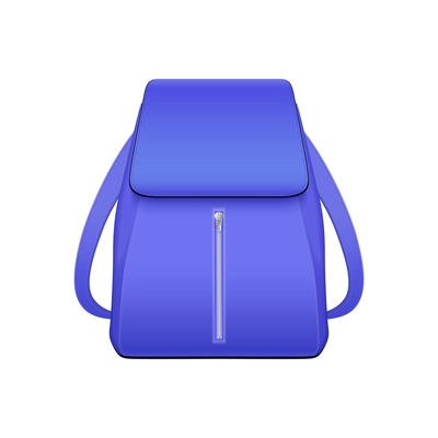 Realistic school backpack elegant composition with isolated image of stylish book bag for college student vector illustration