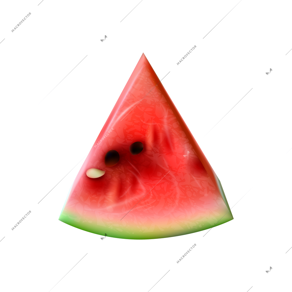 Realistic watermelon composition with isolated fruit berry image on blank background vector illustration