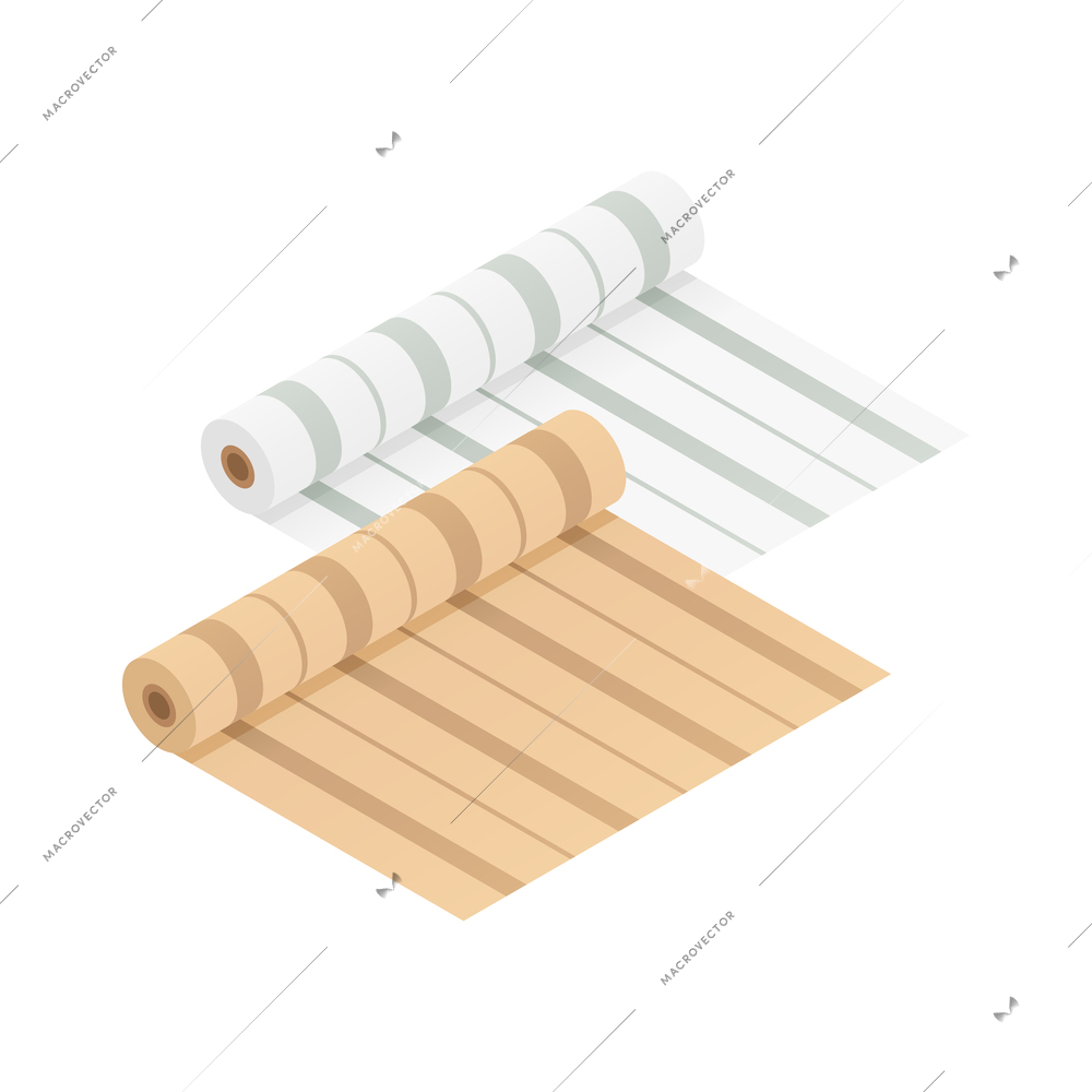 Construction materials isometric composition with hardware and building supplies on blank background vector illustration