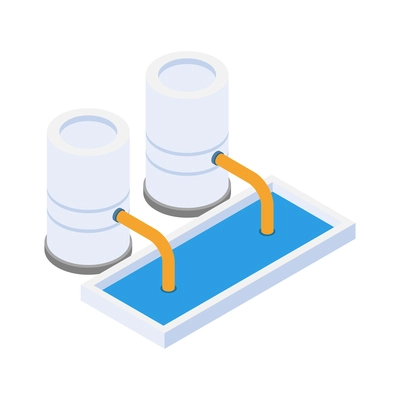 Water cleaning systems composition with view of purification equipment isolated on blank background vector illustration