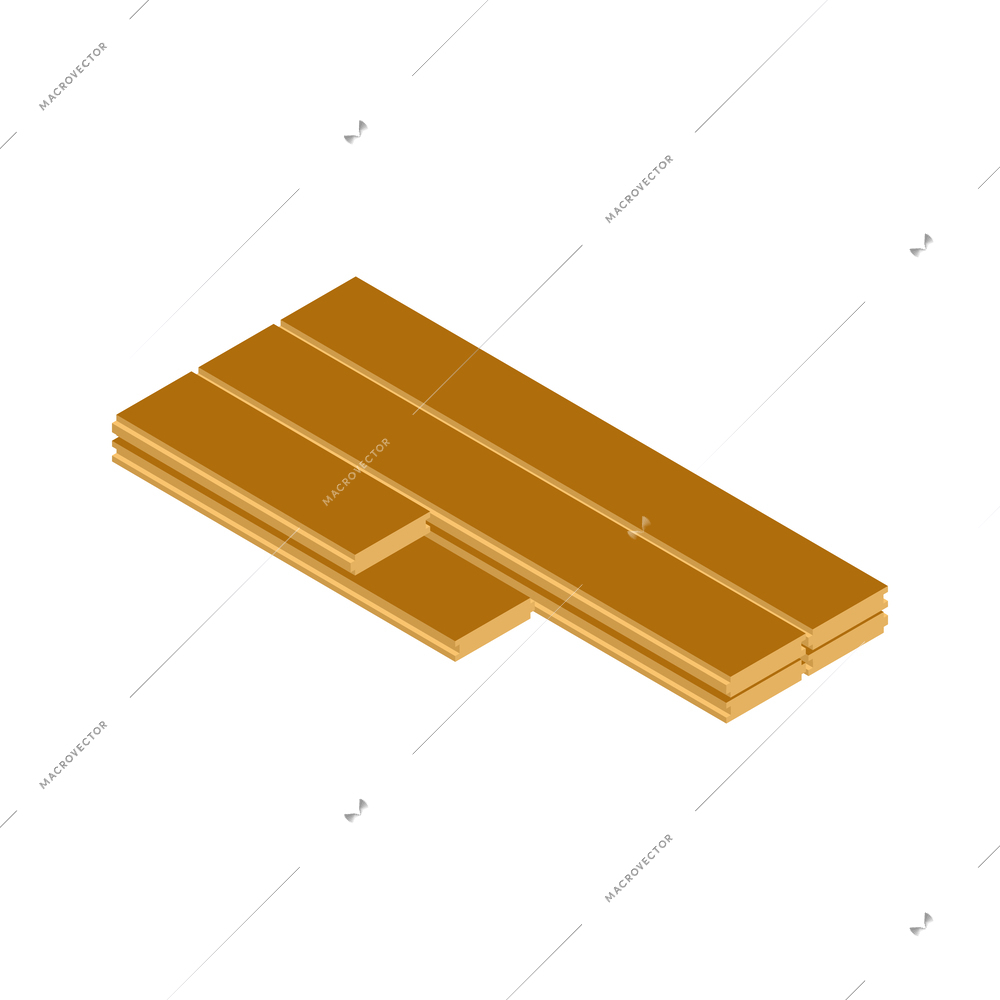 Construction materials isometric composition with hardware and building supplies on blank background vector illustration