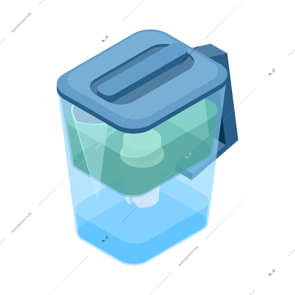 Water cleaning systems composition with view of purification equipment isolated on blank background vector illustration