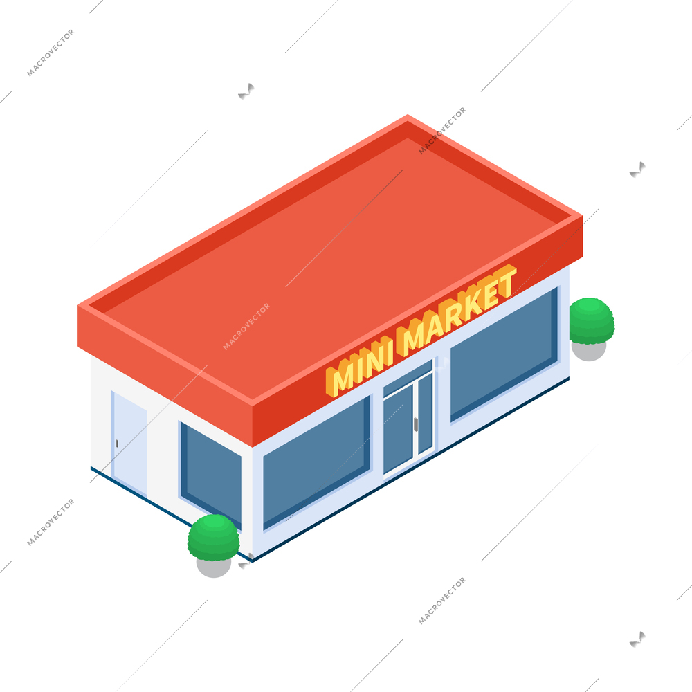 Gas station isometric composition with isolated view of fuel filling station infrastructure element vector illustration