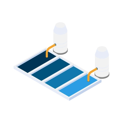 Water cleaning systems composition with view of purification equipment isolated on blank background vector illustration