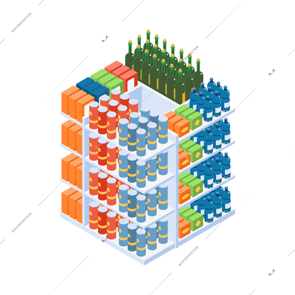 Gas station isometric composition with isolated view of fuel filling station infrastructure element vector illustration