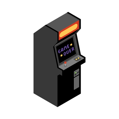 Vending machines isometric composition with isolated image of automated apparatus on blank background vector illustration